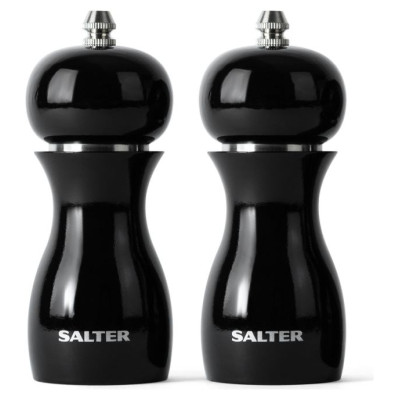Salter 7613 BKXRA Gloss Salt and Pepper Mills Black