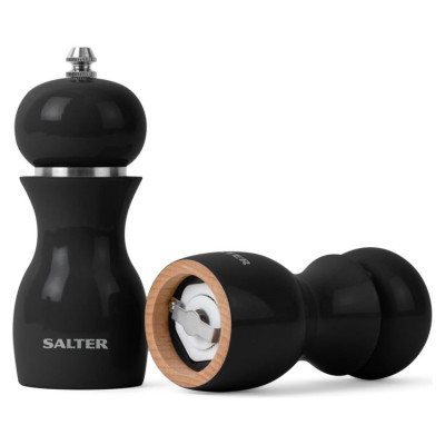 Salter 7613 BKXRA Gloss Salt and Pepper Mills Black