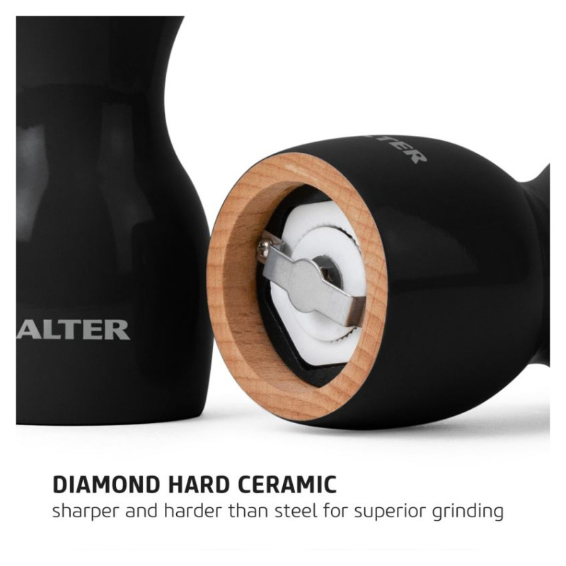 Salter 7613 BKXRA Gloss Salt and Pepper Mills Black