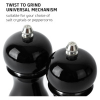 Salter 7613 BKXRA Gloss Salt and Pepper Mills Black