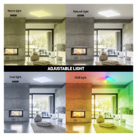 Tellur Smart WiFi Ceiling Light, RGB 24W, Square, White