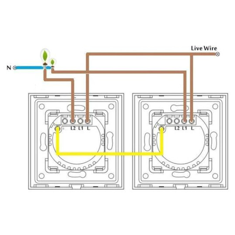 Spring One Gang, One Way Touch Switch, Glass Black