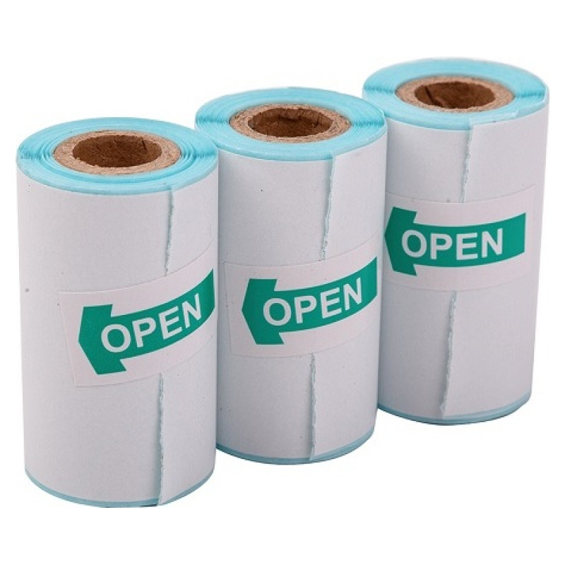 Hismart Sticker Paper for Thermal Label Printer, D30mm x 52mm, 3 rolls