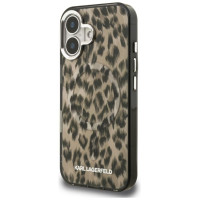 Karl Lagerfeld IML Leopard Pattern MagSafe Case for iPhone 16 - Brown