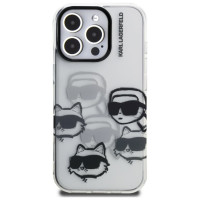 Karl Lagerfeld IML Multi K&C Head Pattern Case for iPhone 16 Pro Max - Transparent