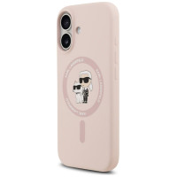 Karl Lagerfeld Silicone Karl&Choupette Ring MagSafe Case for iPhone 17 - Pink