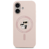 Karl Lagerfeld Silicone Karl&Choupette Ring MagSafe Case for iPhone 17 - Pink
