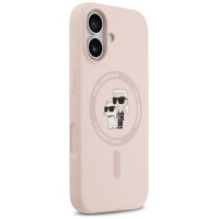 Karl Lagerfeld Silicone Karl&Choupette Ring MagSafe Case for iPhone 17 - Pink
