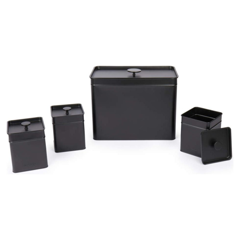 Salter BW126141EU7 Kuro 4-Piece Bread Bin & Canister Set