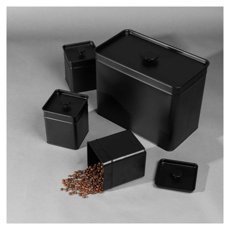 Salter BW126141EU7 Kuro 4-Piece Bread Bin & Canister Set