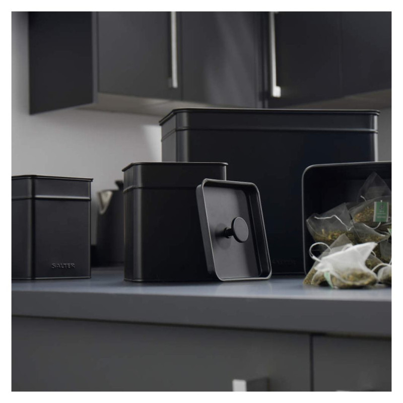Salter BW126141EU7 Kuro 4-Piece Bread Bin & Canister Set