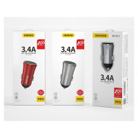 Dudao 3.4A smart car charger 2x USB silver (R6S silver)