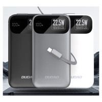 Dudao K31 10000 mAh 22.5W PD Powerbank with Built-in Cable - Gray