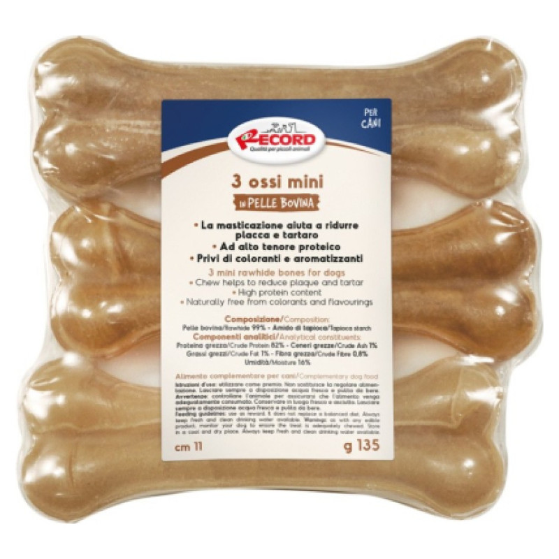 Record Papildbarība suņiem MINI Kauli 11 cm 3gb, 135g