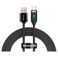 Baseus Display Fast Charging Data USB-A / USB-C 66W 1 m cable - black