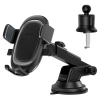Baseus UltraControl Pro Clamp-on Car Holder with Suction Cup/Hook for Air Vent - Black