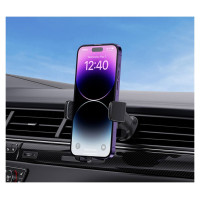 Baseus UltraControl Pro Clamp-on Car Holder with Suction Cup/Hook for Air Vent - Black