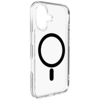 Puro Lite Mag TPU+PC Case Compatible with MagSafe for iPhone 17 - Transparent with Black Ring