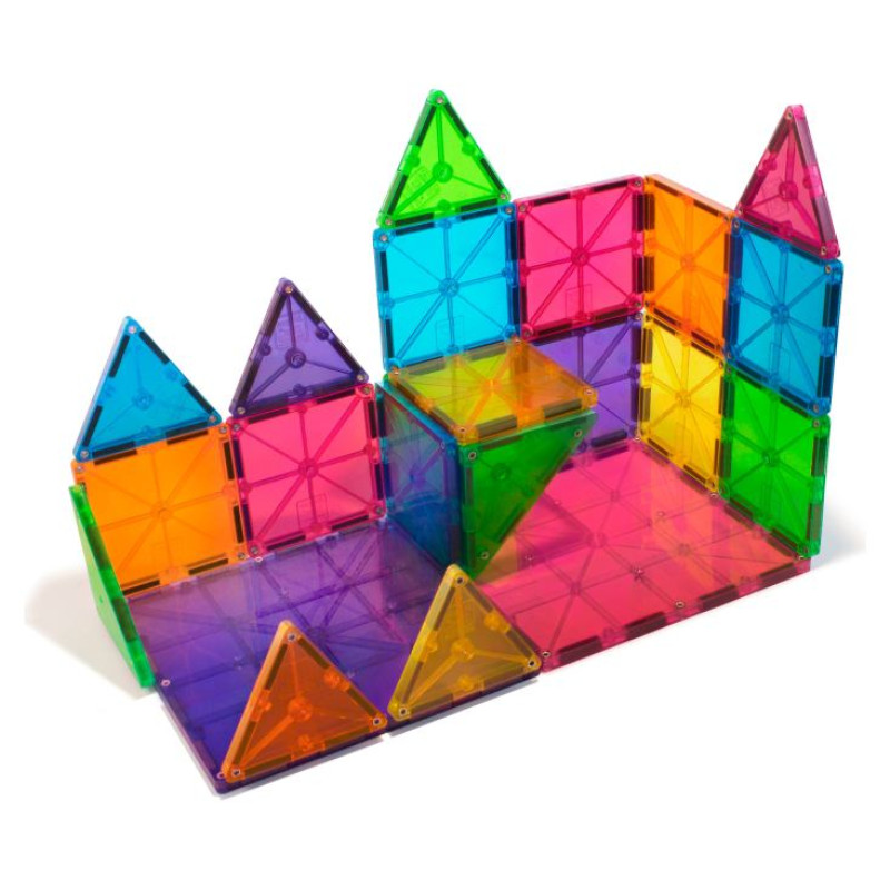 Magna-Tiles Magnētiskais konstruktors "Tīras krāsas", 32 gab.