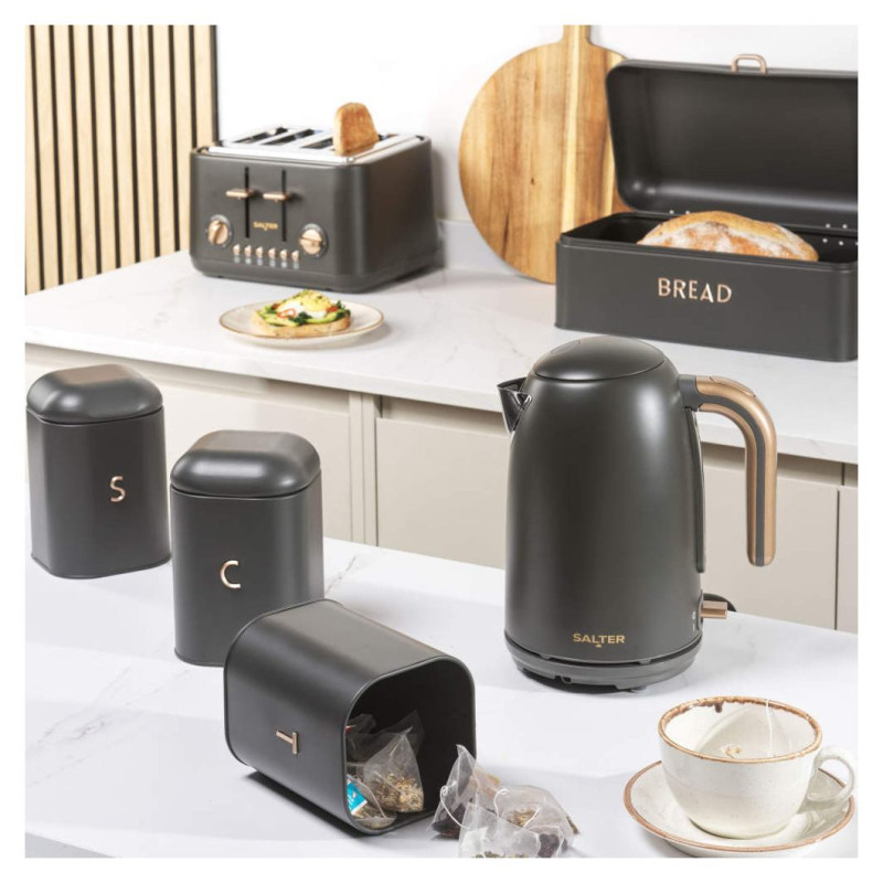 Salter BW13731EU7 Pebble 4-Piece Countertop Set Charcoal