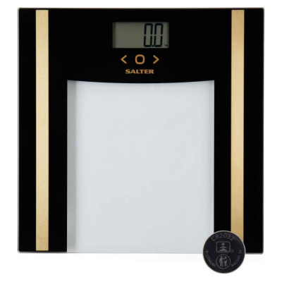 Salter SA00550BGCFAS Glass Analyser Bathroom Scale Black/Gold