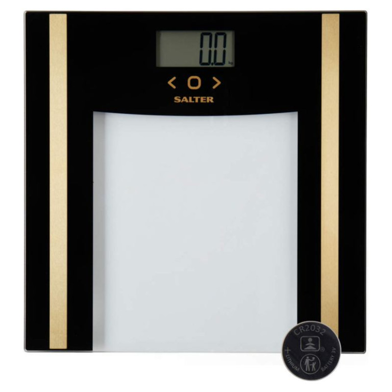 Salter SA00550BGCFAS Glass Analyser Bathroom Scale Black/Gold
