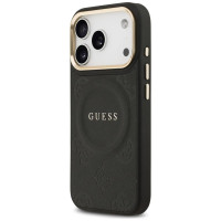Guess Peony Hot Stamp MagSafe Case for iPhone 17 Pro - Black