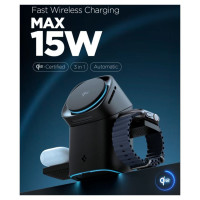 Spigen Essential EF223MS 3-in-1 QI2 Wireless Charger - Black