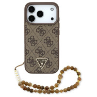 Guess 4G Strap Triangle Logo MagSafe case for iPhone 17 Pro - brown