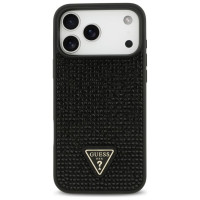 Guess Rhinestone Triangle Logo Case for iPhone 17 Pro Max - Black