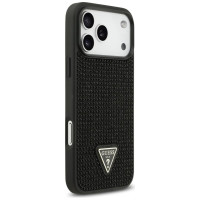 Guess Rhinestone Triangle Logo Case for iPhone 17 Pro Max - Black