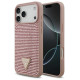 Guess Rhinestone Triangle Logo Case for iPhone 17 Pro Max - Pink