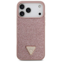Guess Rhinestone Triangle Logo Case for iPhone 17 Pro Max - Pink