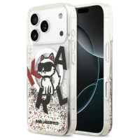 Karl Lagerfeld Liquid Glitter Choupette Logo MagSafe Case for iPhone 17 Pro - Clear