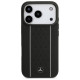 Mercedes Leather Star Pattern Stripes MagSafe Case for iPhone 17 Pro - Black