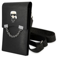 Karl Lagerfeld Ikonik Karl Chain Phone Bag - Black
