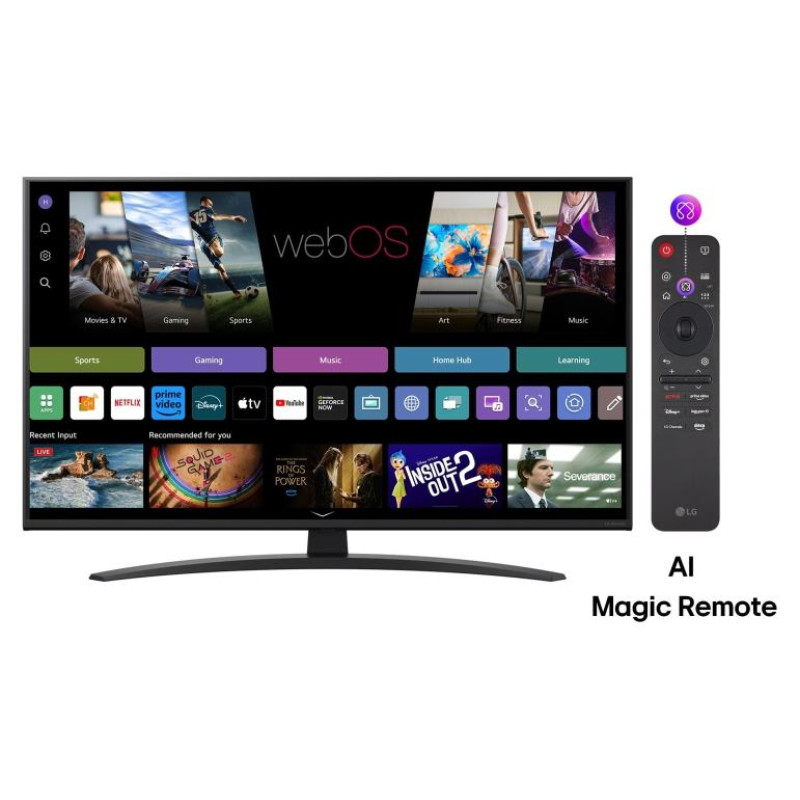 LG TV Set|LG|43"|4K/Smart|3840x2160|Wireless LAN|Bluetooth|webOS|Black|43NANO81A3A