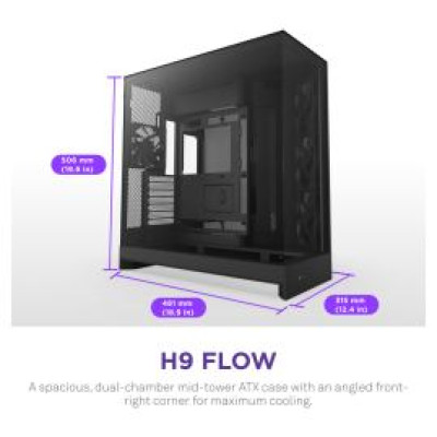 Nzxt. Datora korpuss NZXT H9 Flow Black 2025
