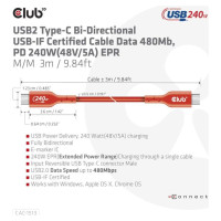 Club3D CABLE USB-C TO USB-C 3M/M/M CAC-1513 CLUB3D