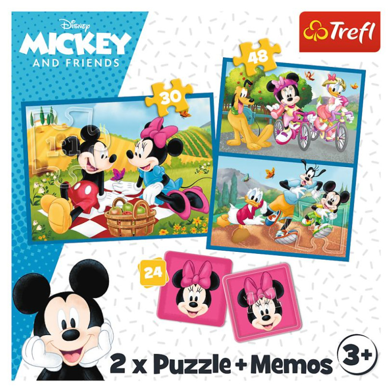 Trefl DISNEY Puzles komplekts Mikijs 30 gab + 48 gab + 24 memo