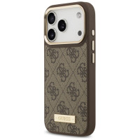 Guess 4G Logo Plate MagSafe case for iPhone 17 Pro - brown