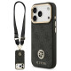 Guess 4G Strass Logo & Big Strap Metal Buttons MagSafe Case for iPhone 17 Pro - Black