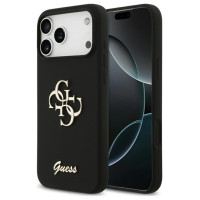 Guess Silicone Big 4G Script Case for iPhone 17 Pro Max - Black