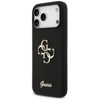 Guess Silicone Big 4G Script Case for iPhone 17 Pro Max - Black