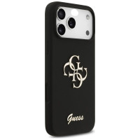 Guess Silicone Big 4G Script Case for iPhone 17 Pro Max - Black