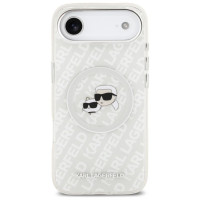 Karl Lagerfeld IML Glitter Karl&Choupette Heads Logo MagSafe Case for iPhone Air - Gray