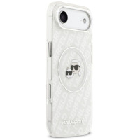 Karl Lagerfeld IML Glitter Karl&Choupette Heads Logo MagSafe Case for iPhone Air - Gray
