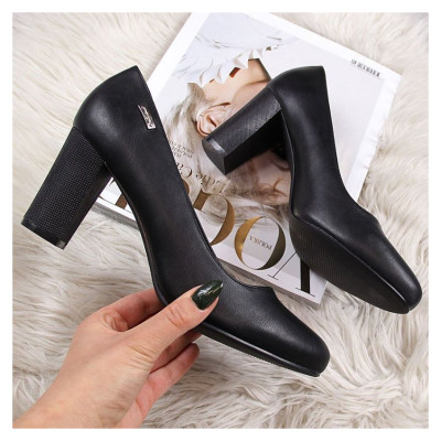 Inny Sergio Leone W SK193A black block heel pumps (38)