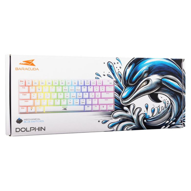 Baracuda BGK-03221 Dolphin White US Mechanical Blue Switches