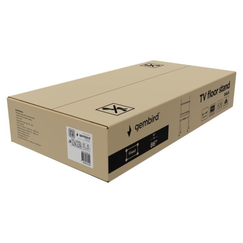 Gembird TV SET ACC FLOOR STAND 55-86"/BLACK TVS-86F-02 GEMBIRD